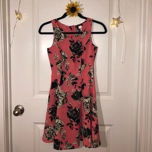 Divided summer dress, size 2, pink, zipper back